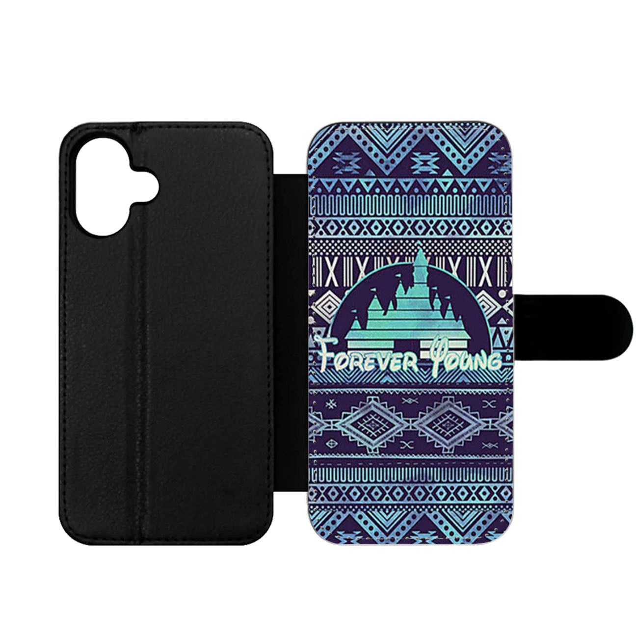 Forever Young Disney Aztec Pattern Wallet iPhone Case