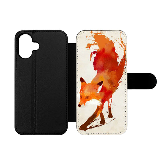 Fox Watercolor Painting Wallet iPhone Case