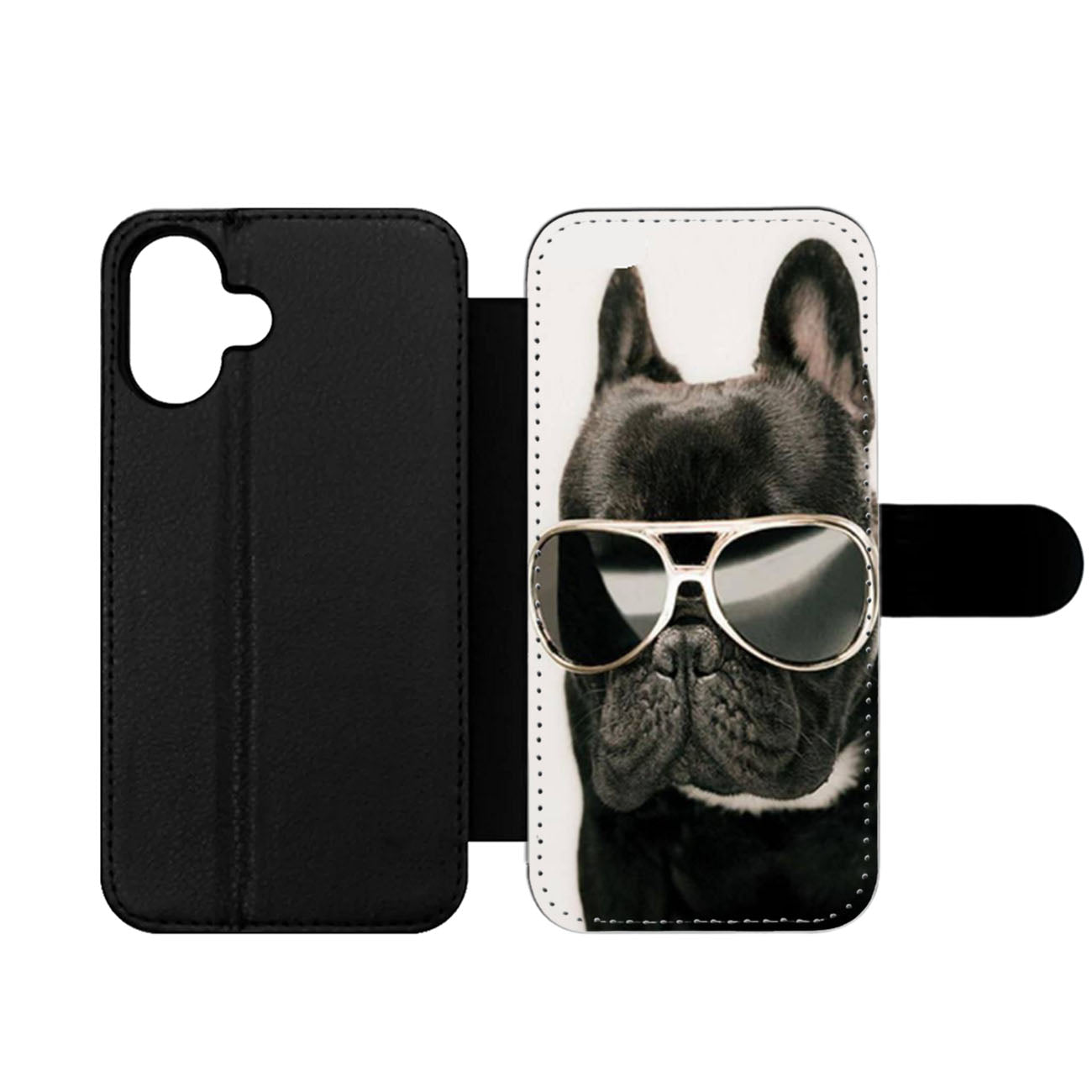 French Bulldog Glasses Wallet iPhone Case