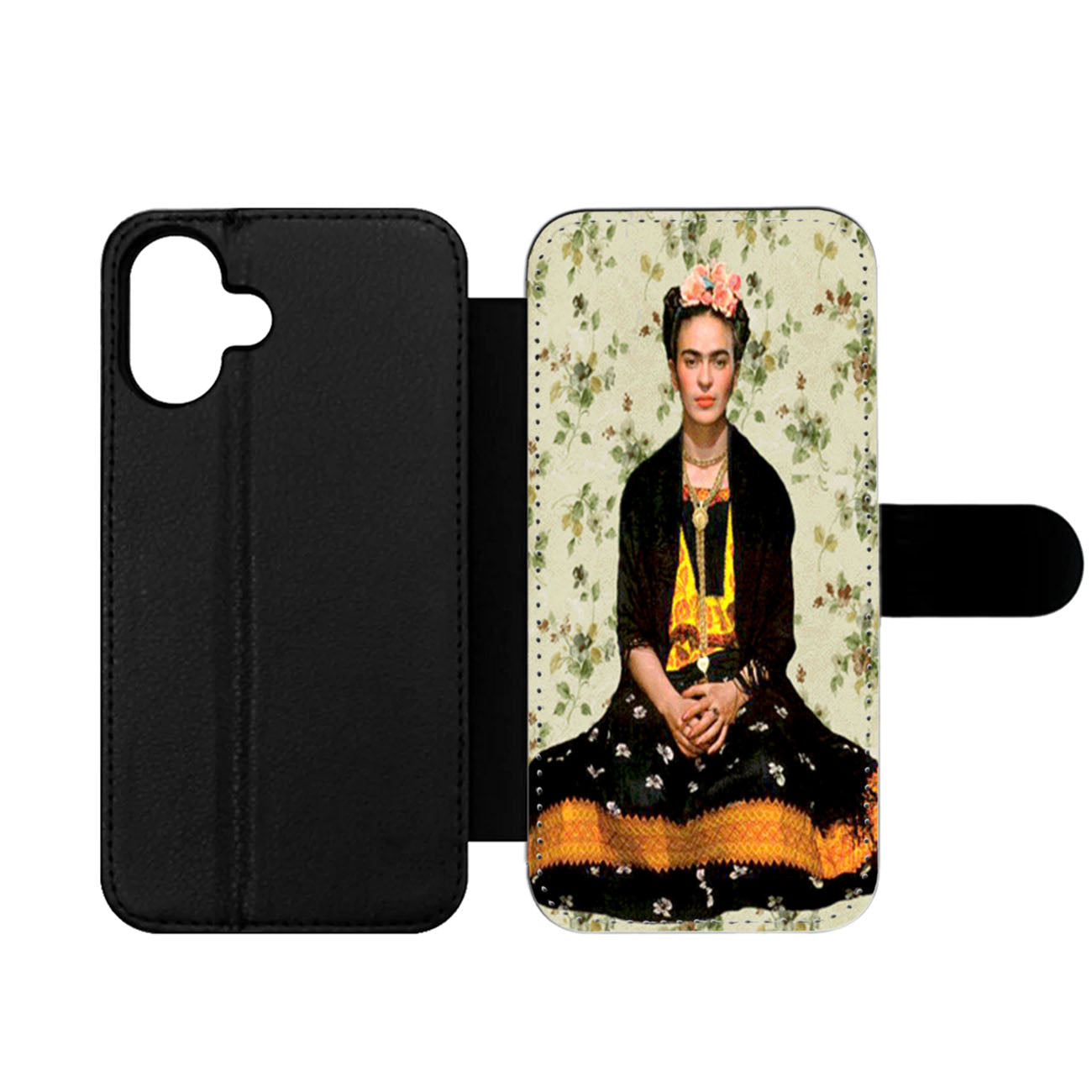 Frida Kahlo Art Illustration Wallet iPhone Case