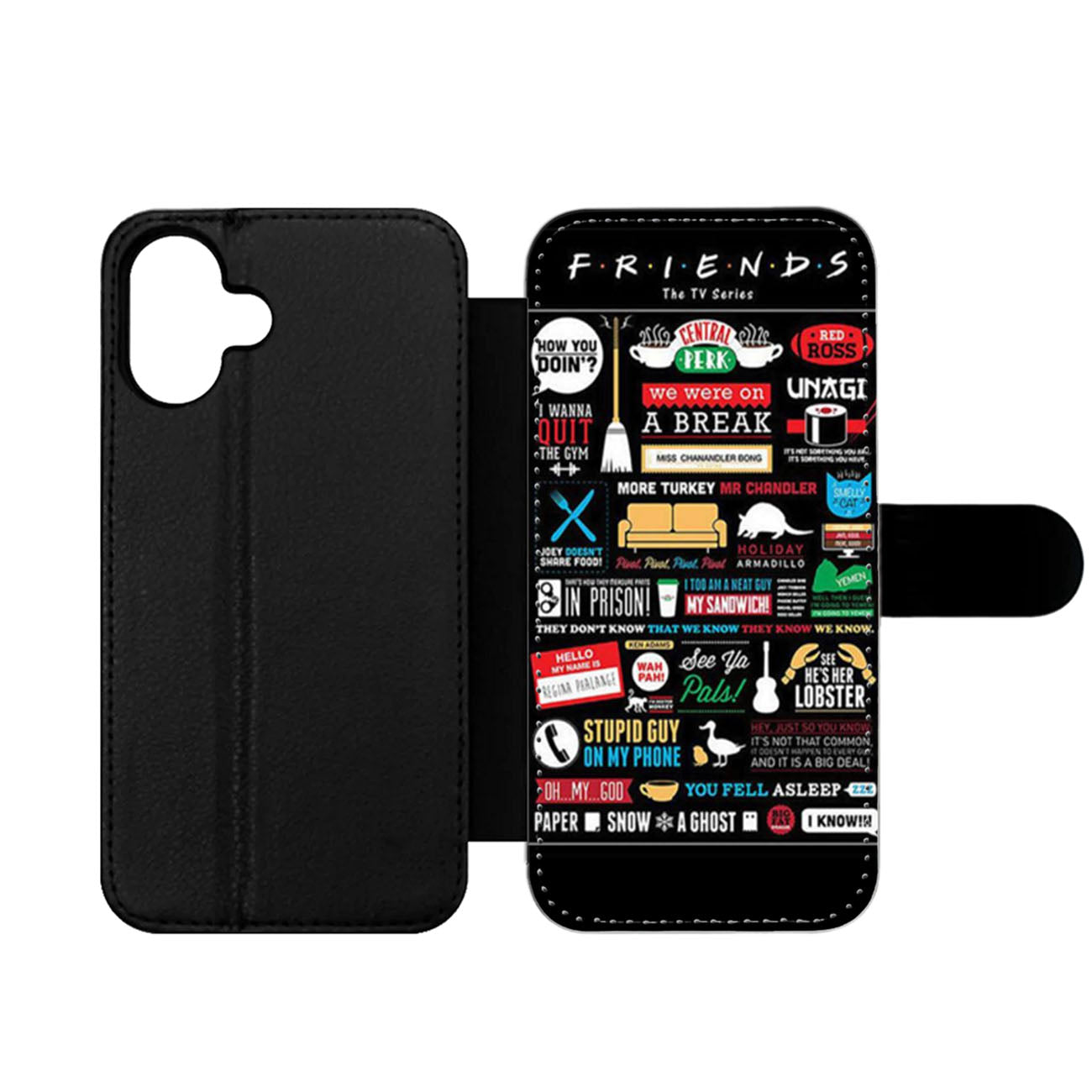 Friends TV Show Infographic Poster Wallet iPhone Case