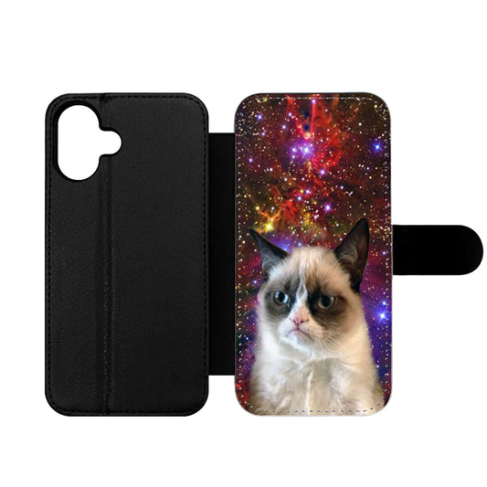Galaxy Grumpy Cat Wallet iPhone Case