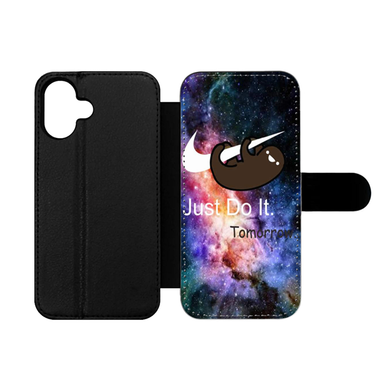 Galaxy Lazy Sloth Wallet iPhone Case