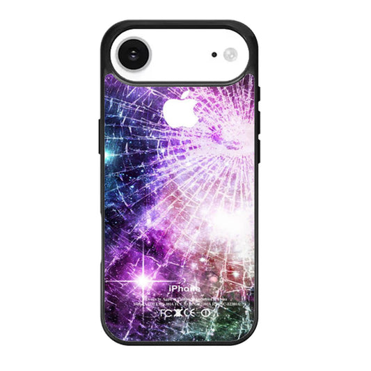 Galaxy Nebula Cracked Out Broken Glass White iPhone Air Case