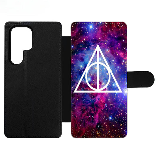 Galaxy Nebula Deathly Hallows Wallet Samsung Case