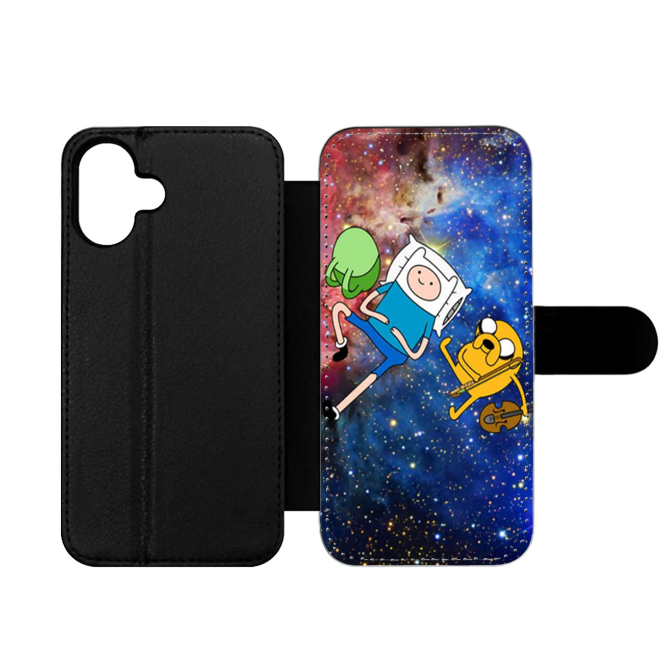 Galaxy Nebula Finn and Jake 1 Wallet iPhone Case
