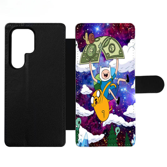 Galaxy Nebula Finn and Jake Five Wallet Samsung Case