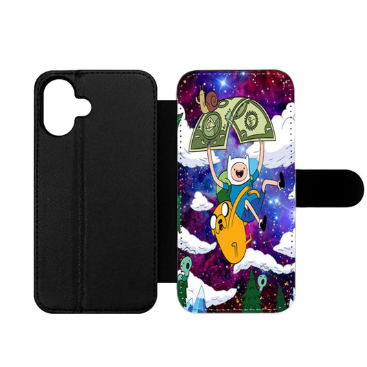 Galaxy Nebula Finn and Jake Five Wallet iPhone Case