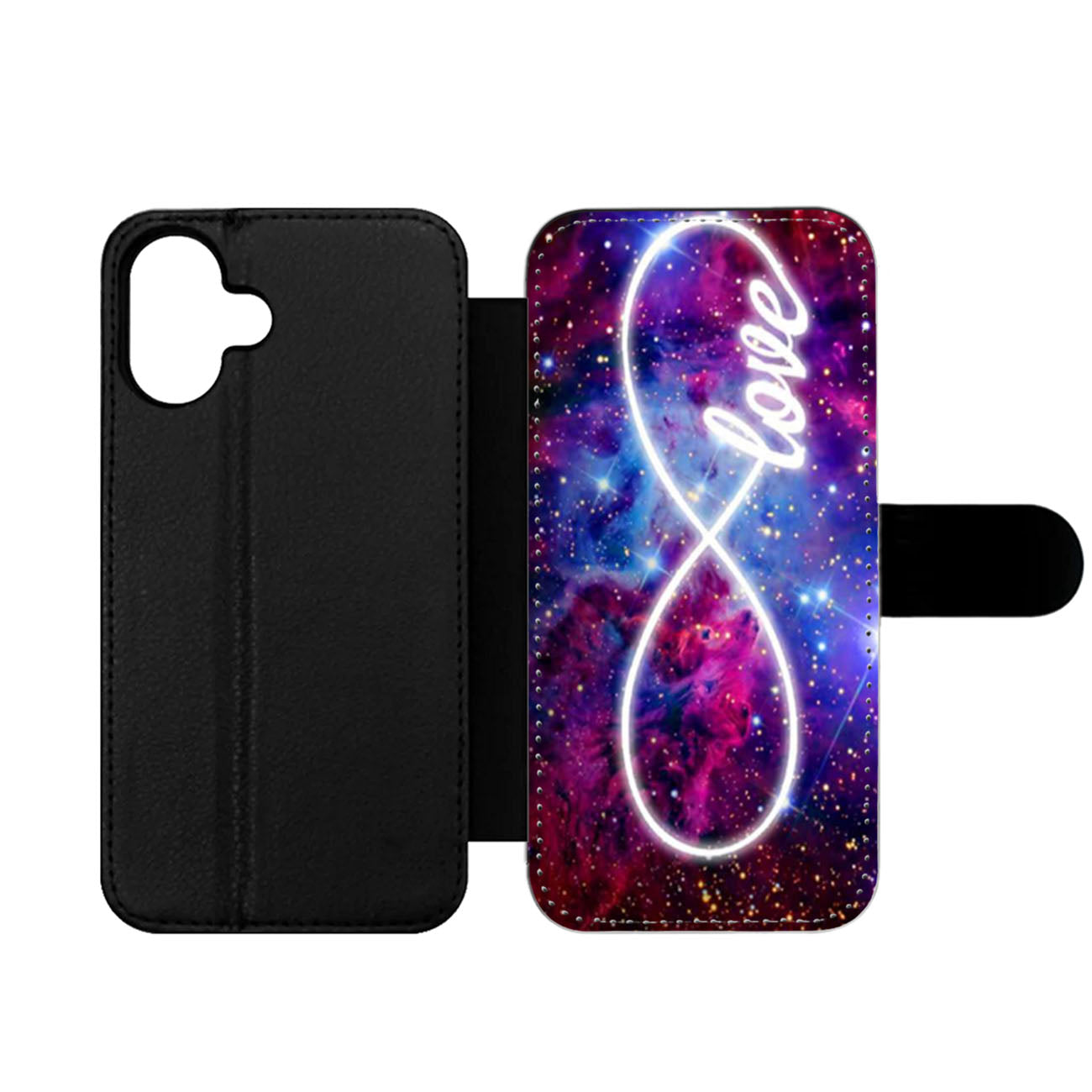 Galaxy Nebula Infinity of Love Wallet iPhone Case