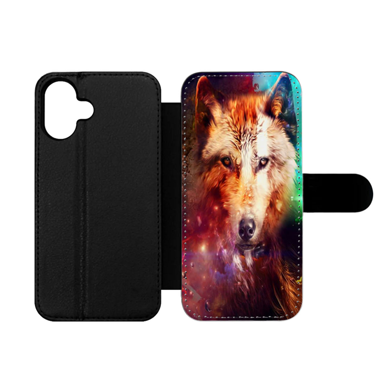 Galaxy Wolf Wallet iPhone Case