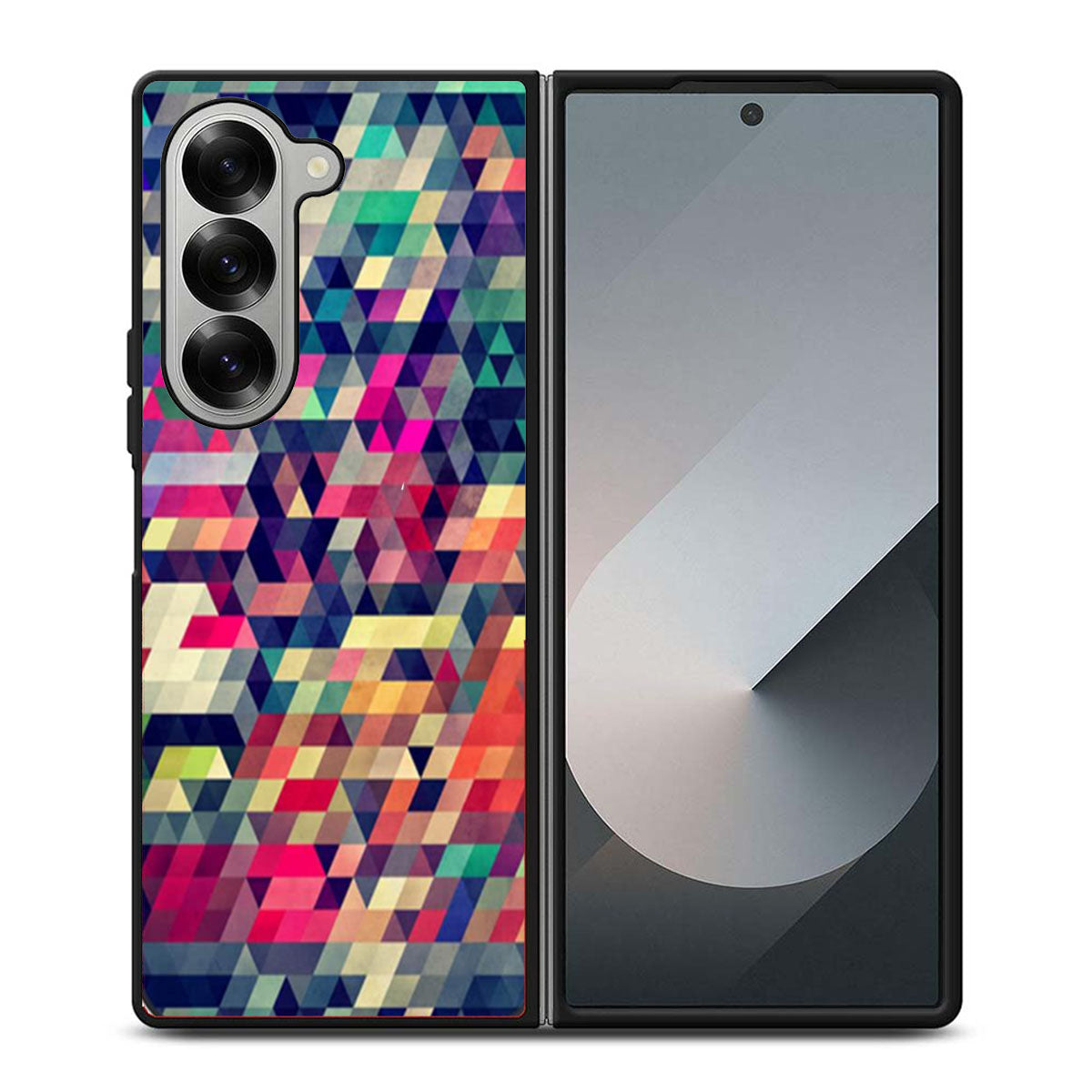 Geometric Colorful Polygonal Art Samsung Z Fold 6 Case