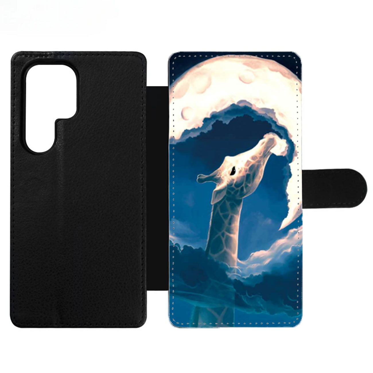 Giraffe Eat the Moon Wallet Samsung Case