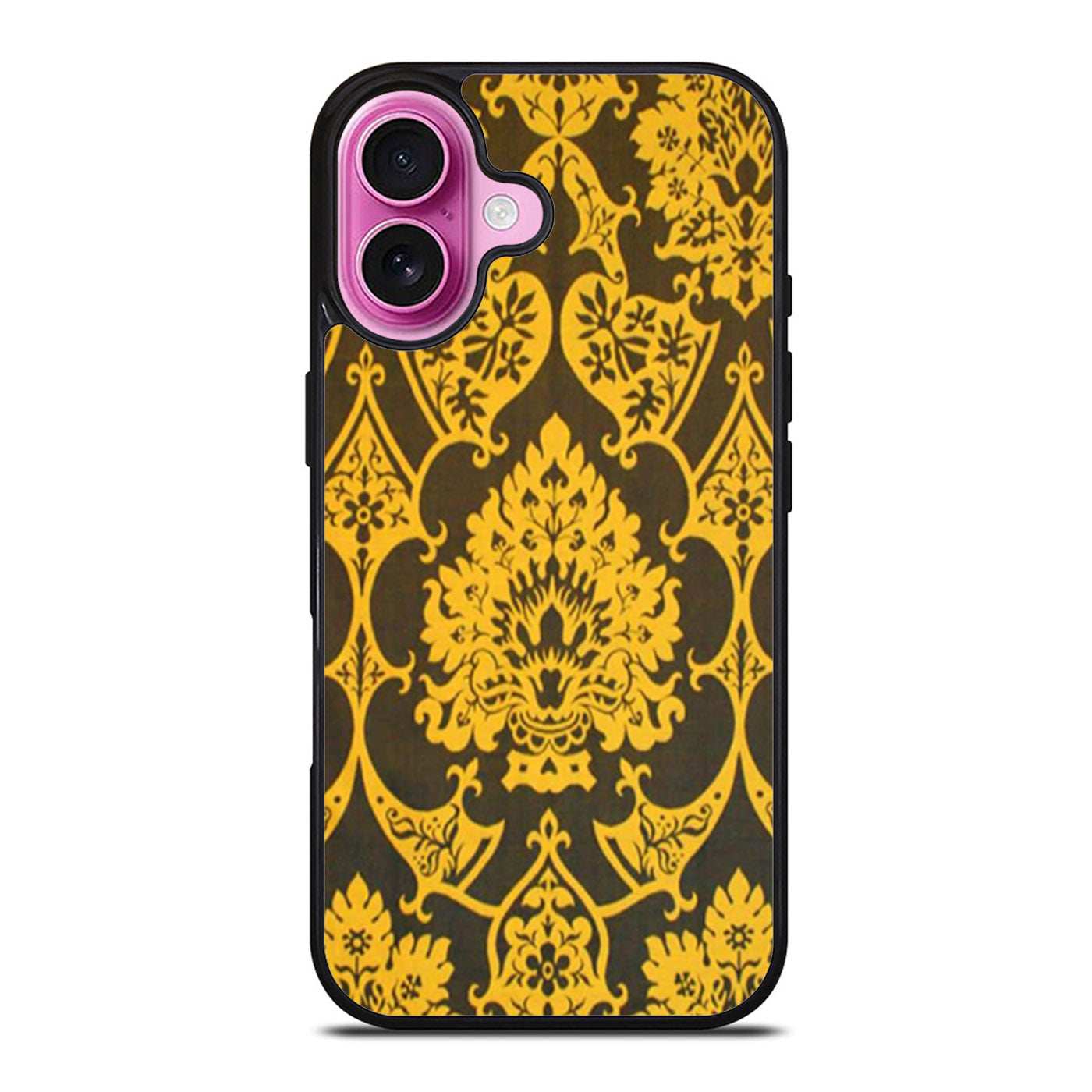 Gothic Black Gold Damask Pattern iPhone Case Cover