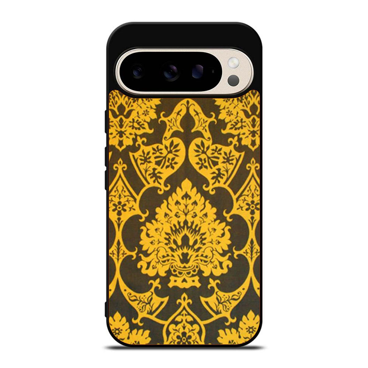 Gothic Black Gold Damask Pattern Google Pixel 9 Pro Case