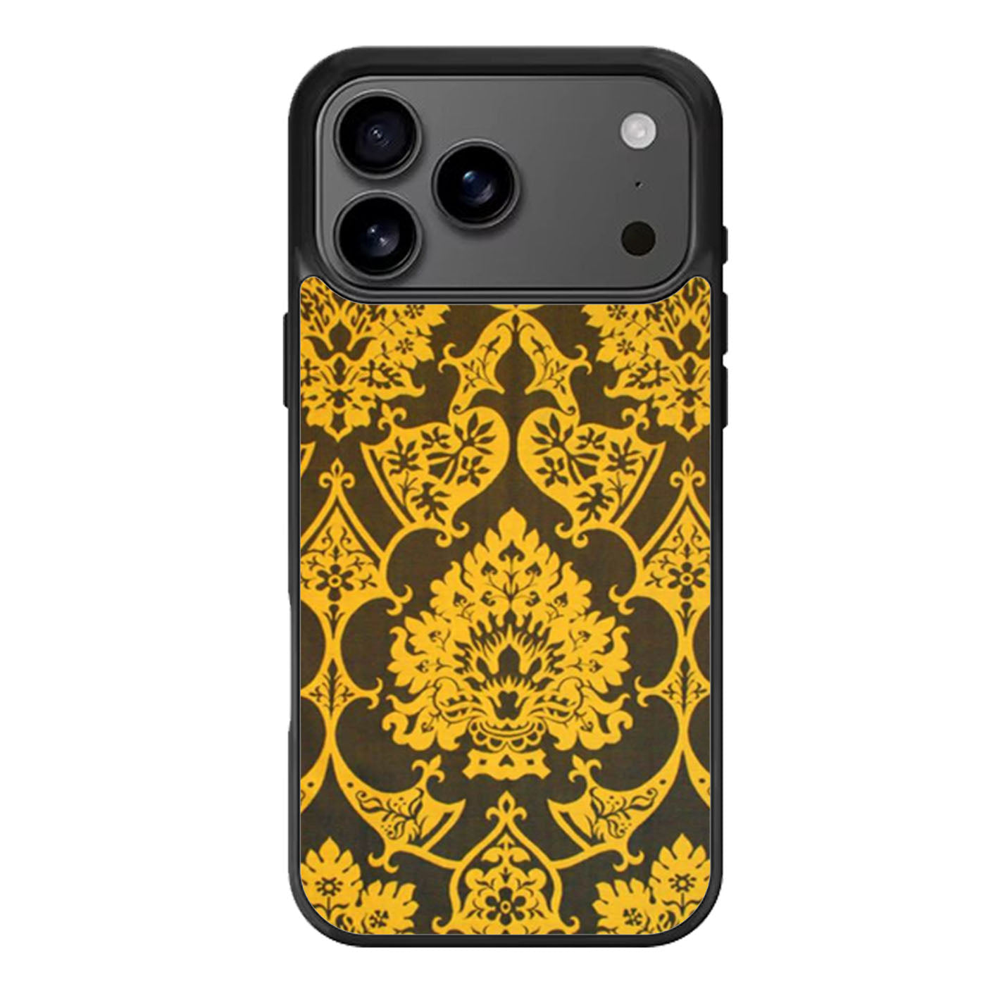 Gothic Black Gold Damask Pattern iPhone 17 Pro Max Case