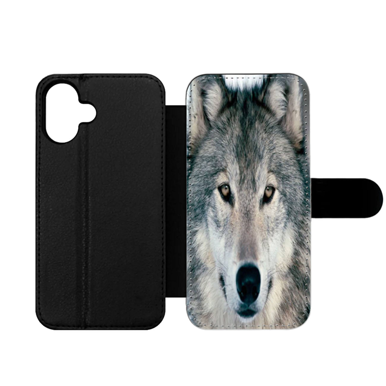 Gray Wolf Wallet iPhone Case