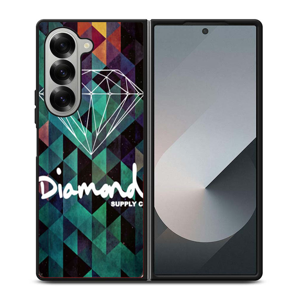 Green Diamond Geometric Samsung Z Fold 6 Case
