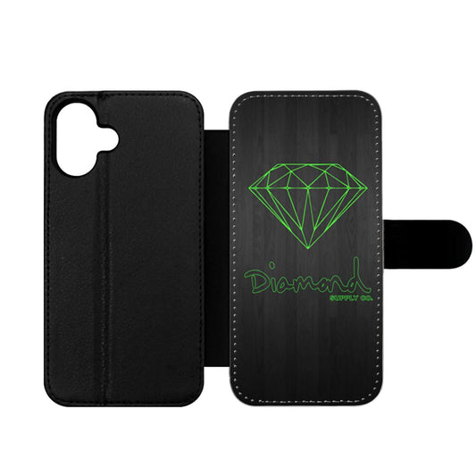 Green Diamond Supply Co Dark Wood Wallet iPhone Case