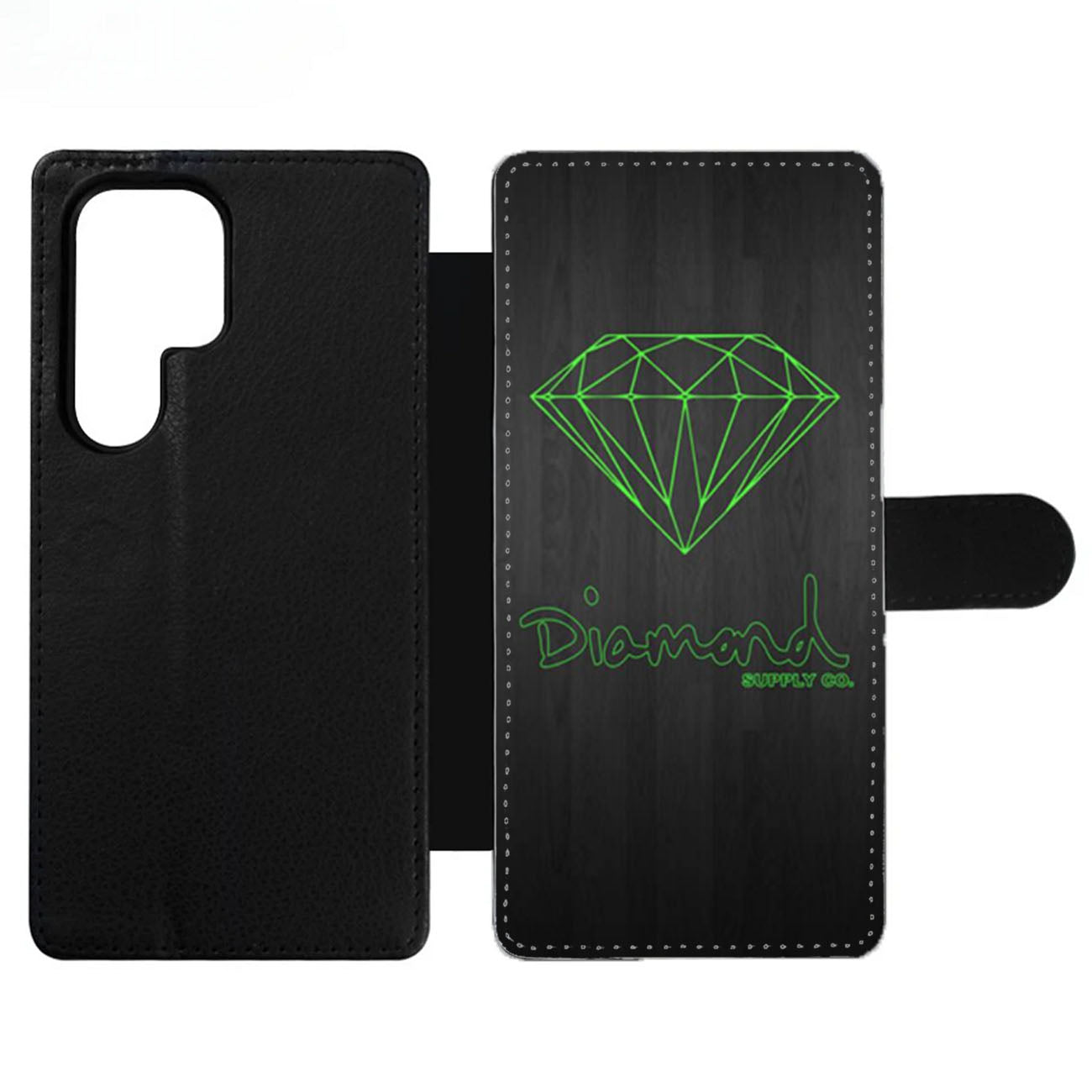 Green Diamond Supply Co Dark Wood Wallet Samsung Case