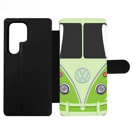 Green VW Camper Volkswagen Minibus Wallet Samsung Case