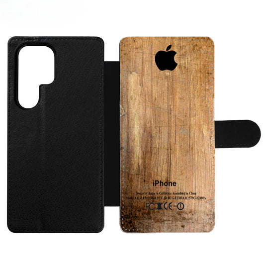 Grunge Wood Print Wallet Samsung Case