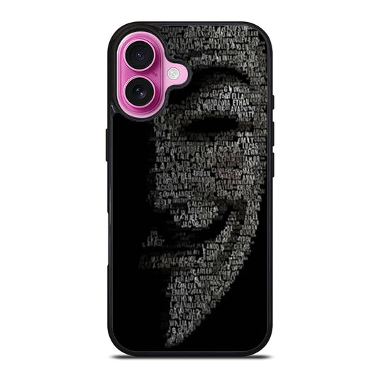 Guy Fawkes Mask Wording Art iPhone Case Cover