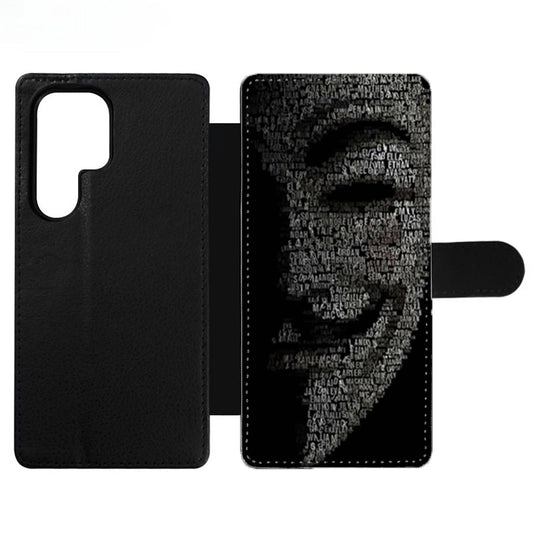 Guy Fawkes Mask Wording Art Wallet Samsung Case