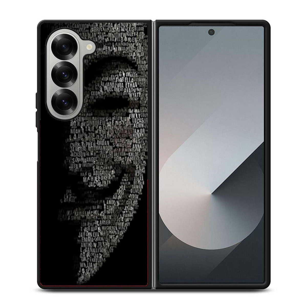 Guy Fawkes Mask Wording Art Samsung Z Fold 6 Case