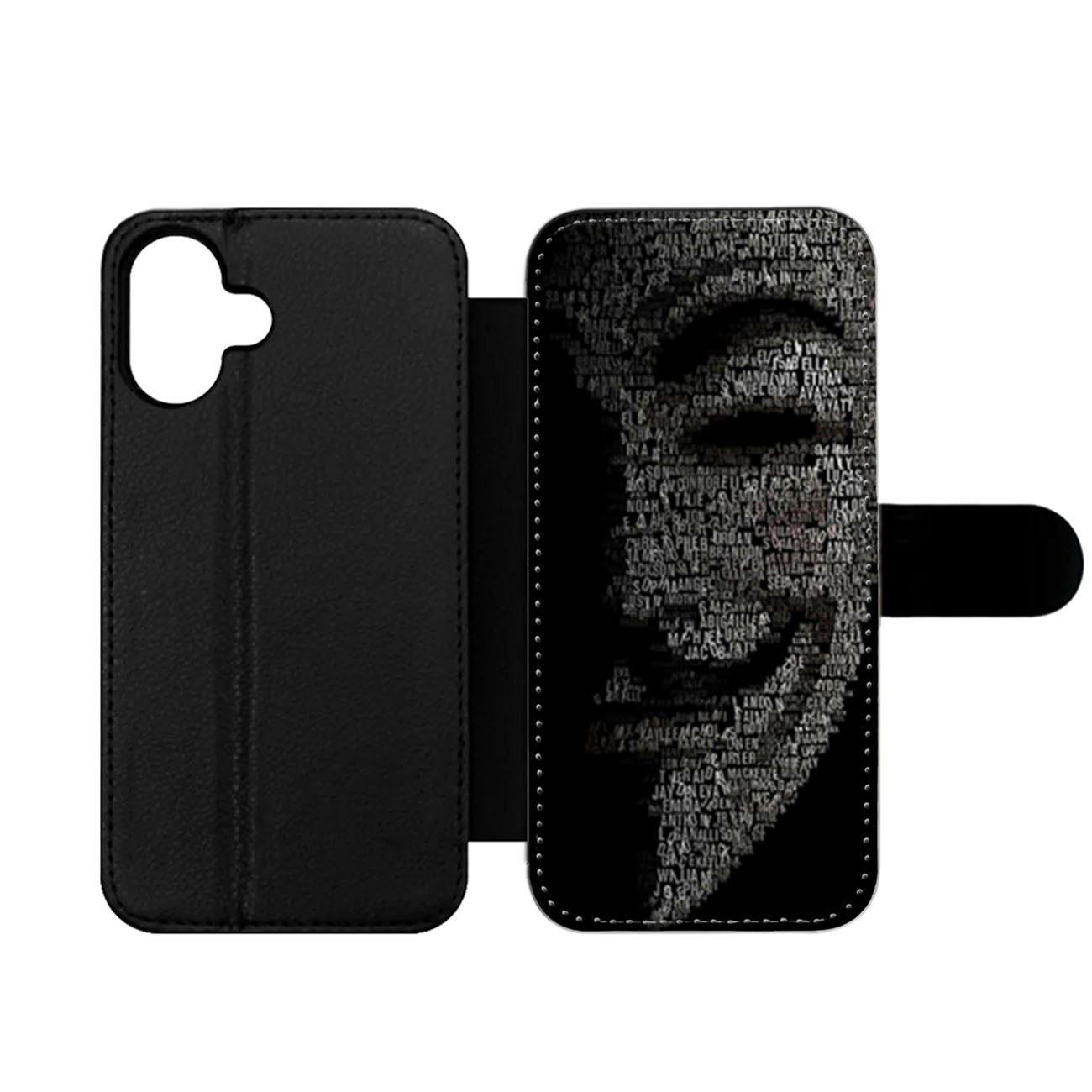 Guy Fawkes Mask Wording Art Wallet iPhone Case