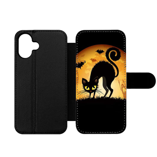 HALLOWEEN BLACK CAT Wallet iPhone Case