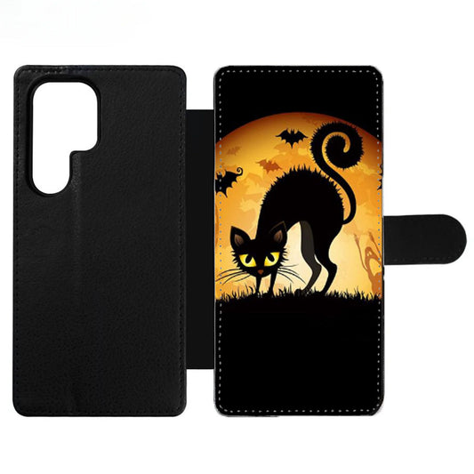 HALLOWEEN BLACK CAT Wallet Samsung Case