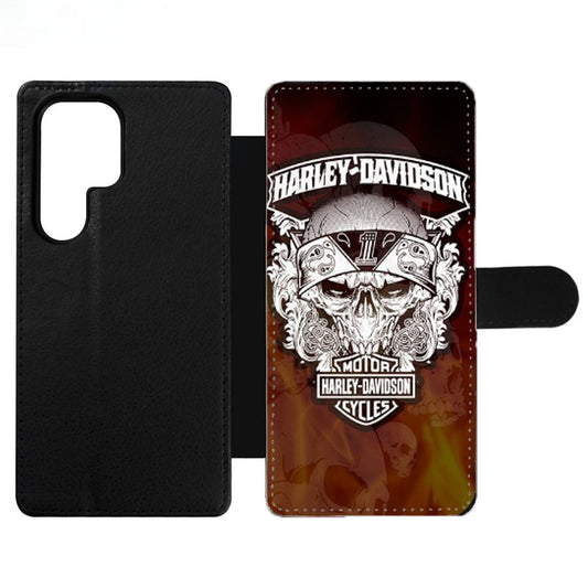 HARLEY DAVIDSON FLAME LOGO Wallet Samsung Case