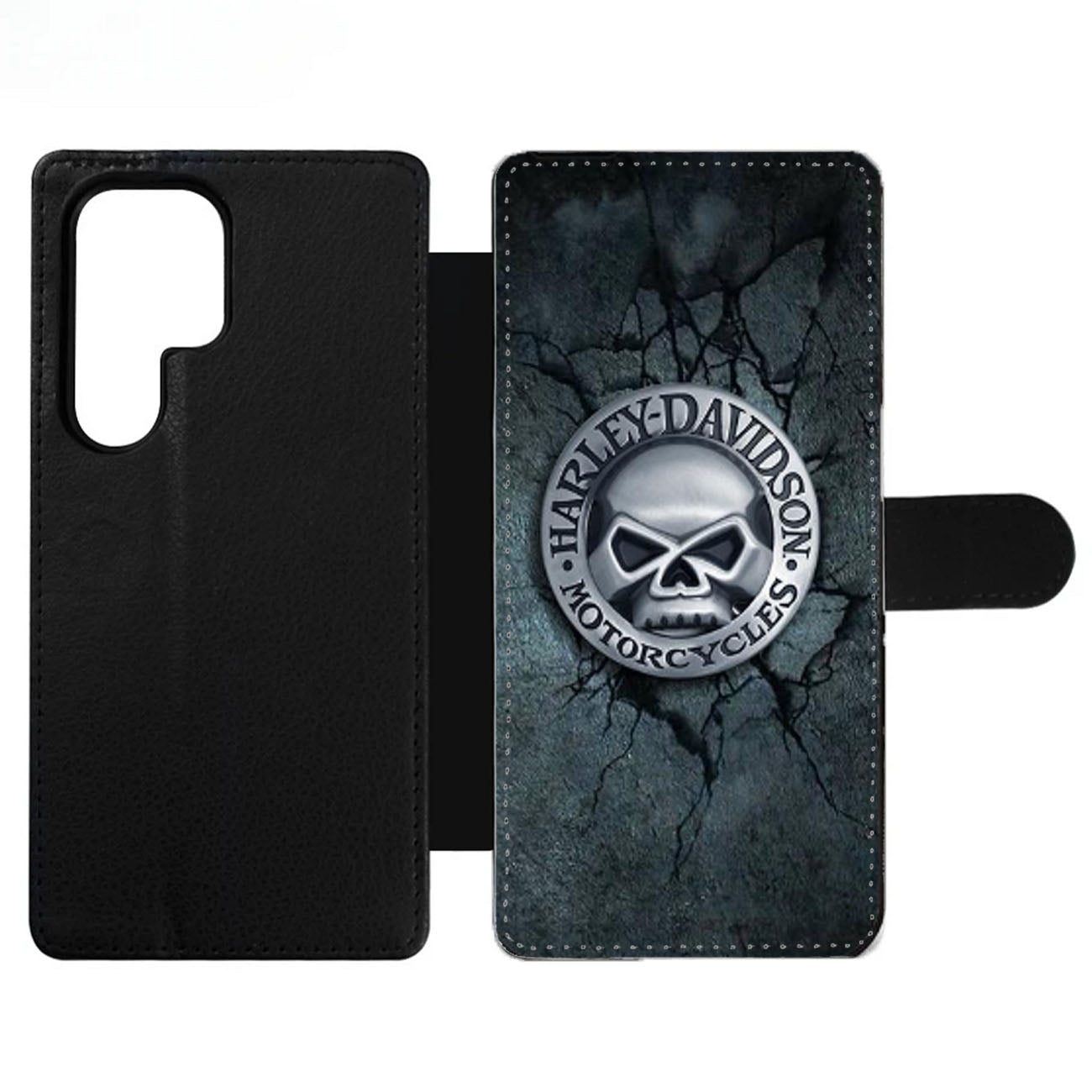 HARLEY DAVIDSON MOTORCYCLE SKULL Wallet Samsung Case
