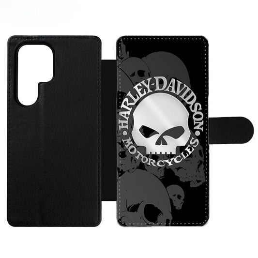 HARLEY DAVIDSON SKULL LOGO TWO Wallet Samsung Case