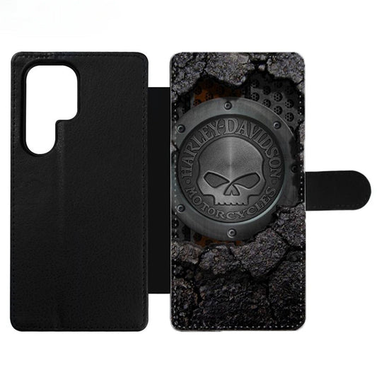 HARLEY DAVIDSON SKULL LOGO Wallet Samsung Case
