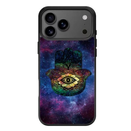 Hamsa Evil Eye Nebula iPhone 17 Pro Max Case