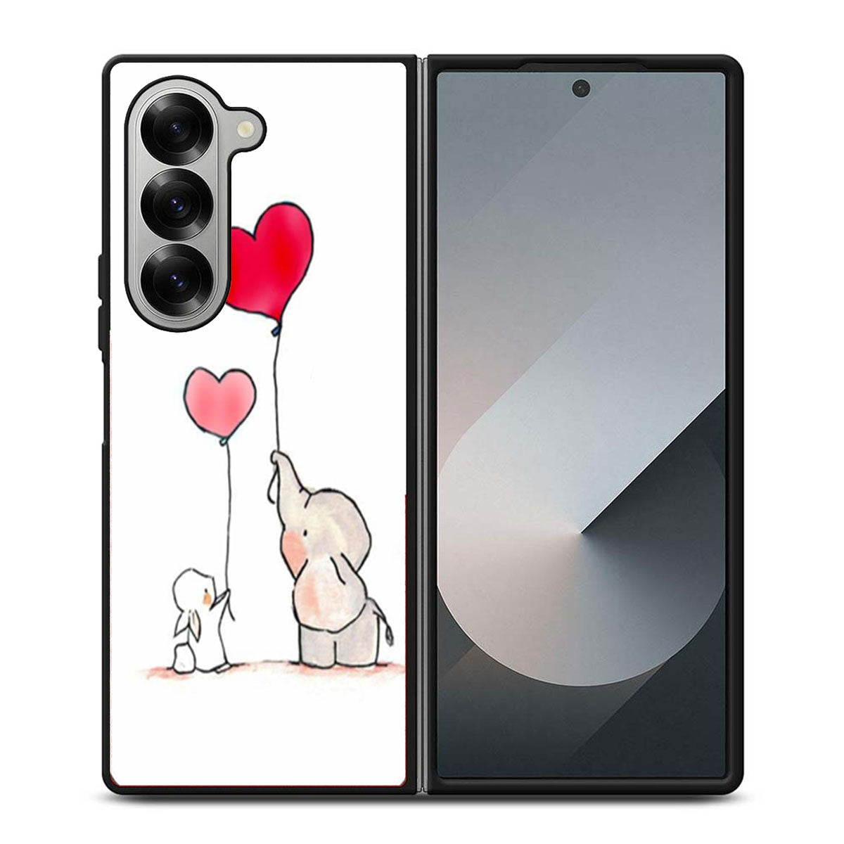 Happy Elephant and Rabbit Samsung Z Fold 6 Case