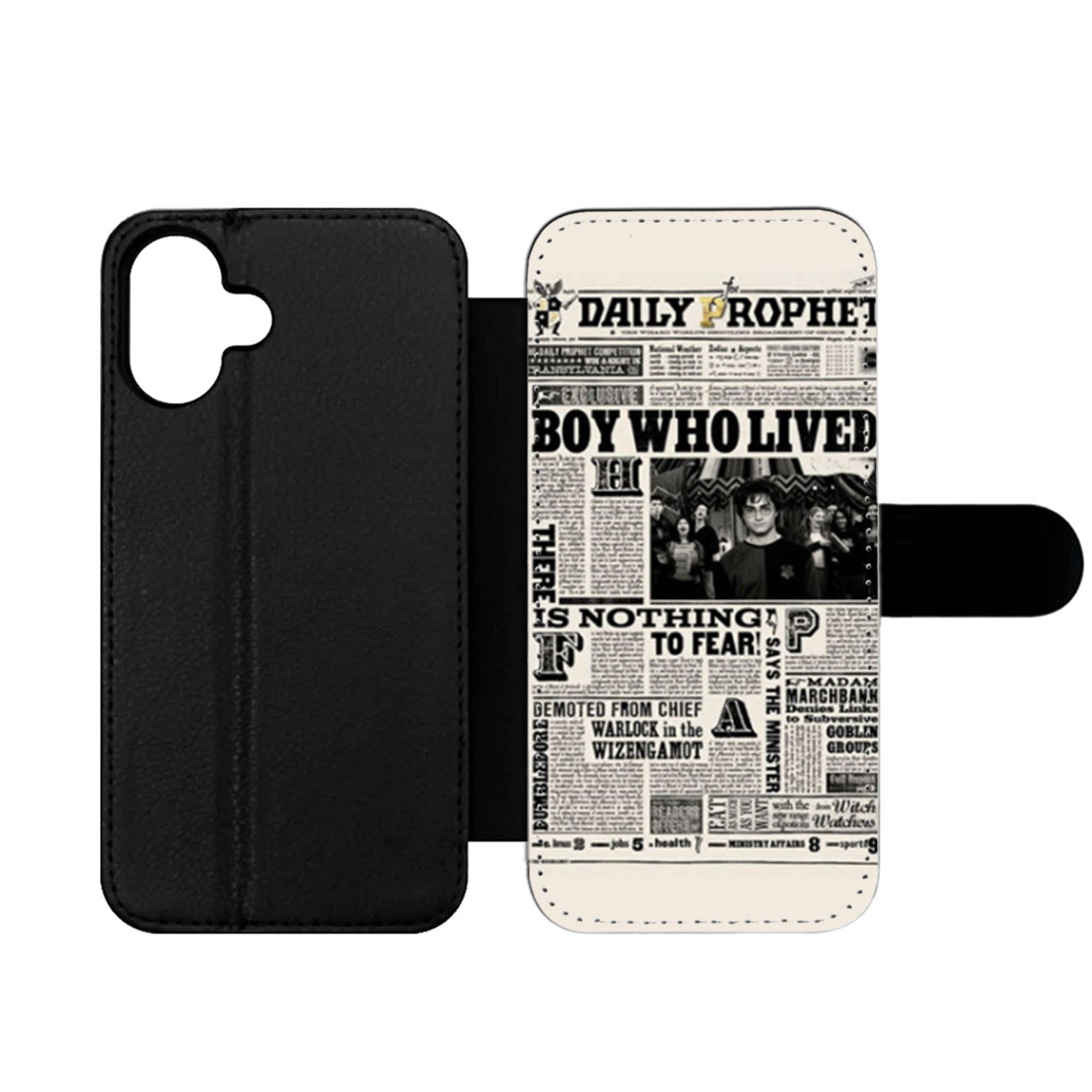 Harry Potter Daily Prophet Boy Who Lived Wallet iPhone Case
