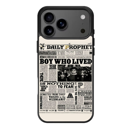 Harry Potter Daily Prophet Boy Who Lived iPhone 17 Pro Max Case