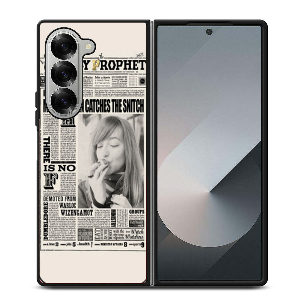 Harry Potter Daily Prophet Muggle Catches Snitch Samsung Z Fold 6 Case