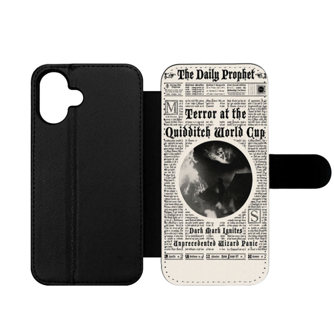 Harry Potter Daily Prophet Terror at The Quidditch Wallet iPhone Case