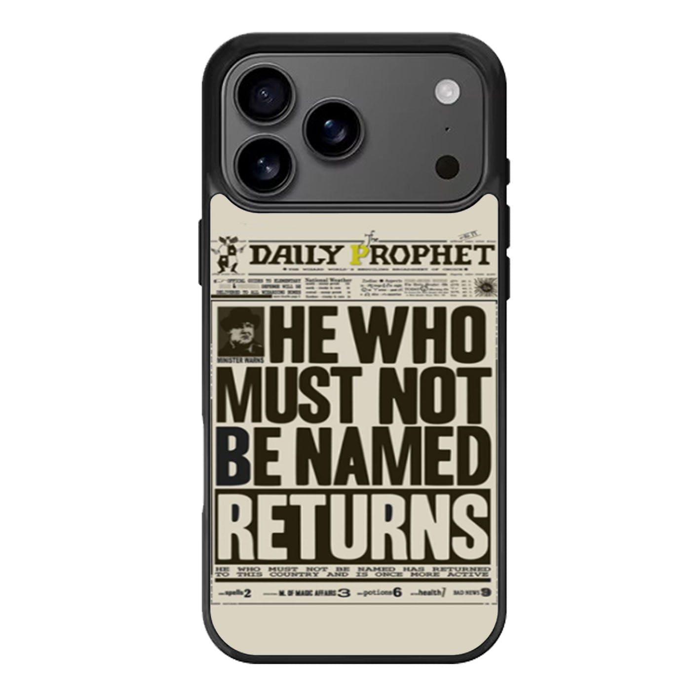 Harry Potter Daily Prophet Voldemort Returns iPhone 17 Pro Max Case