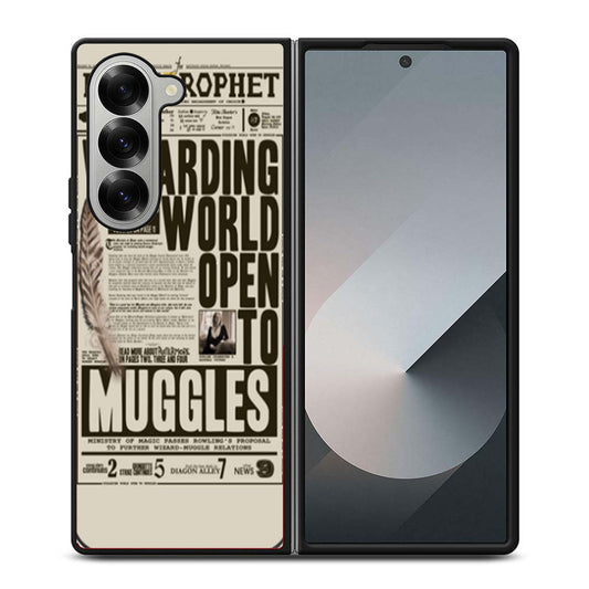 Harry Potter Daily Prophet Wizarding World Open Muggles Samsung Z Fold 6 Case