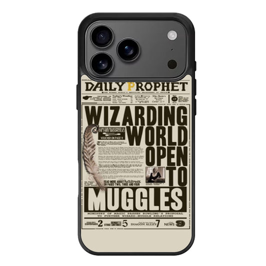 Harry Potter Daily Prophet Wizarding World Open Muggles iPhone 17 Pro Max Case