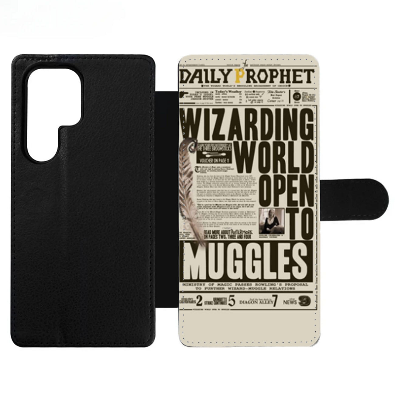 Harry Potter Daily Prophet Wizarding World Open Muggles Wallet Samsung Case