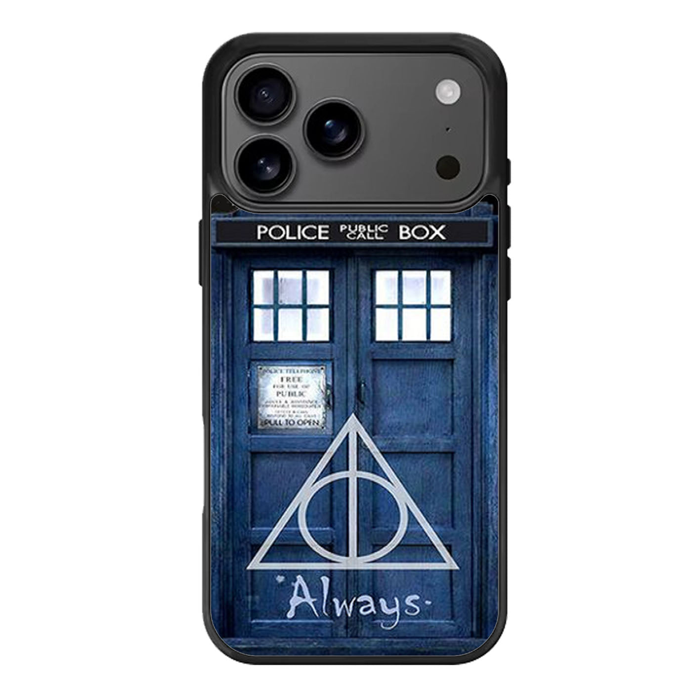 Harry Potter Deathly Hallows Tardis Police Box Two iPhone 17 Pro Max Case