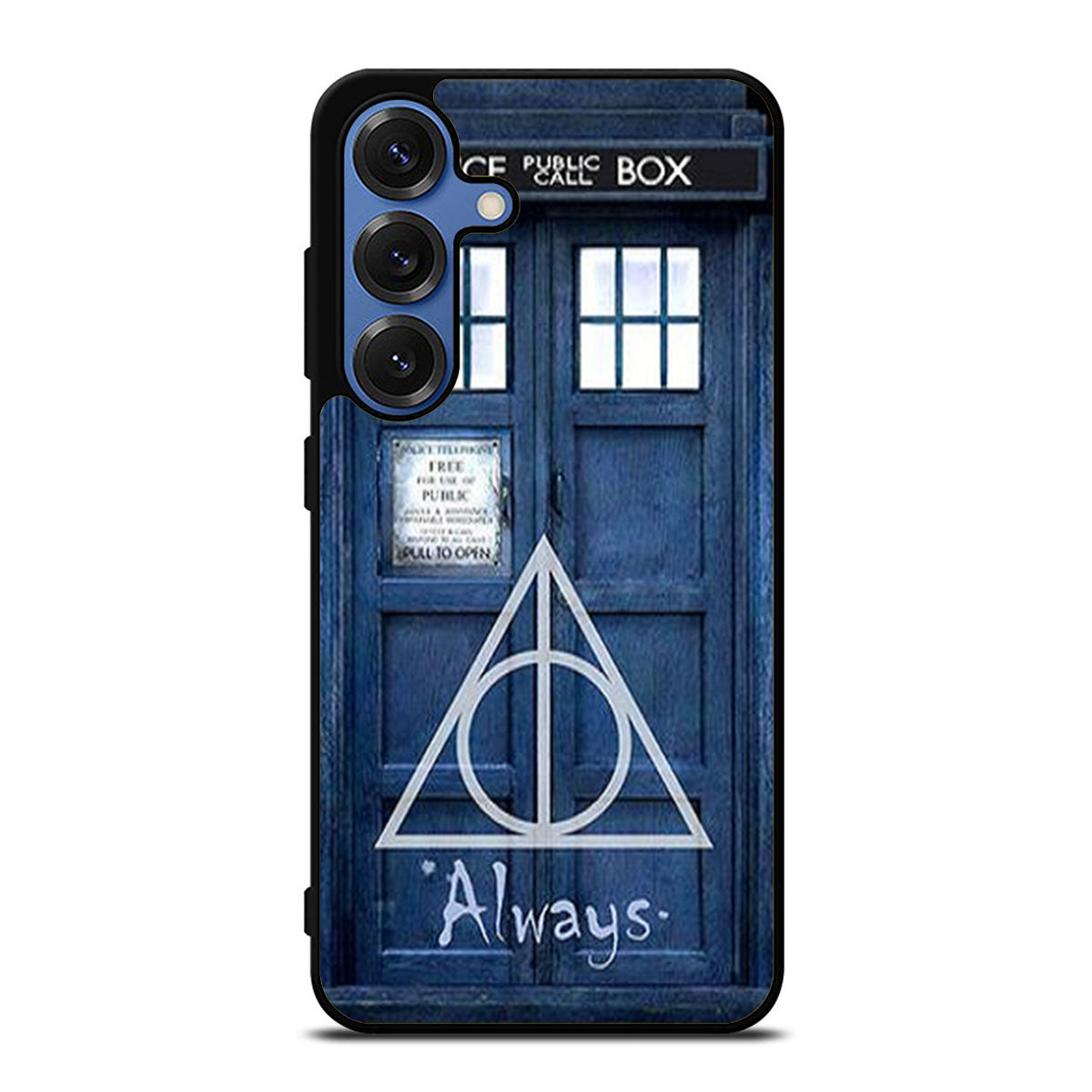 Harry Potter Deathly Hallows Tardis Police Box Two Samsung S25 Ultra Case