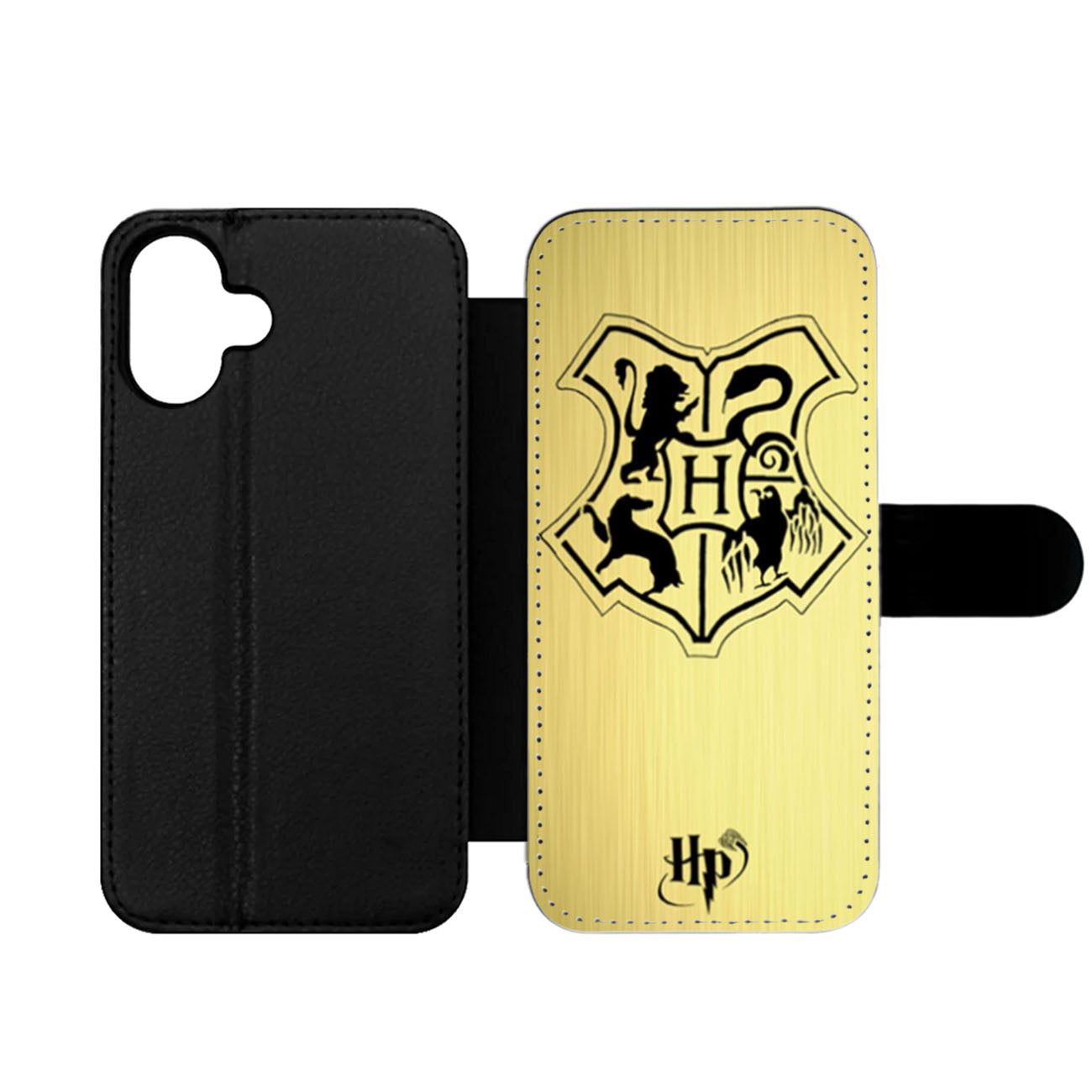 Harry Potter Hogwarts Gold Emblem Wallet iPhone Case