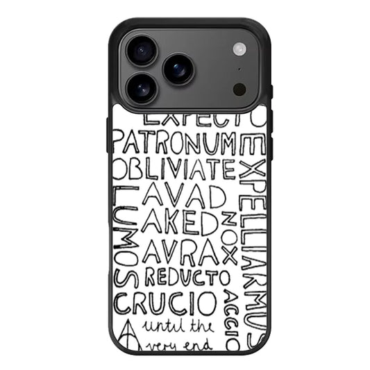 Harry Potter Magic Spells Minimal Design iPhone 17 Pro Max Case