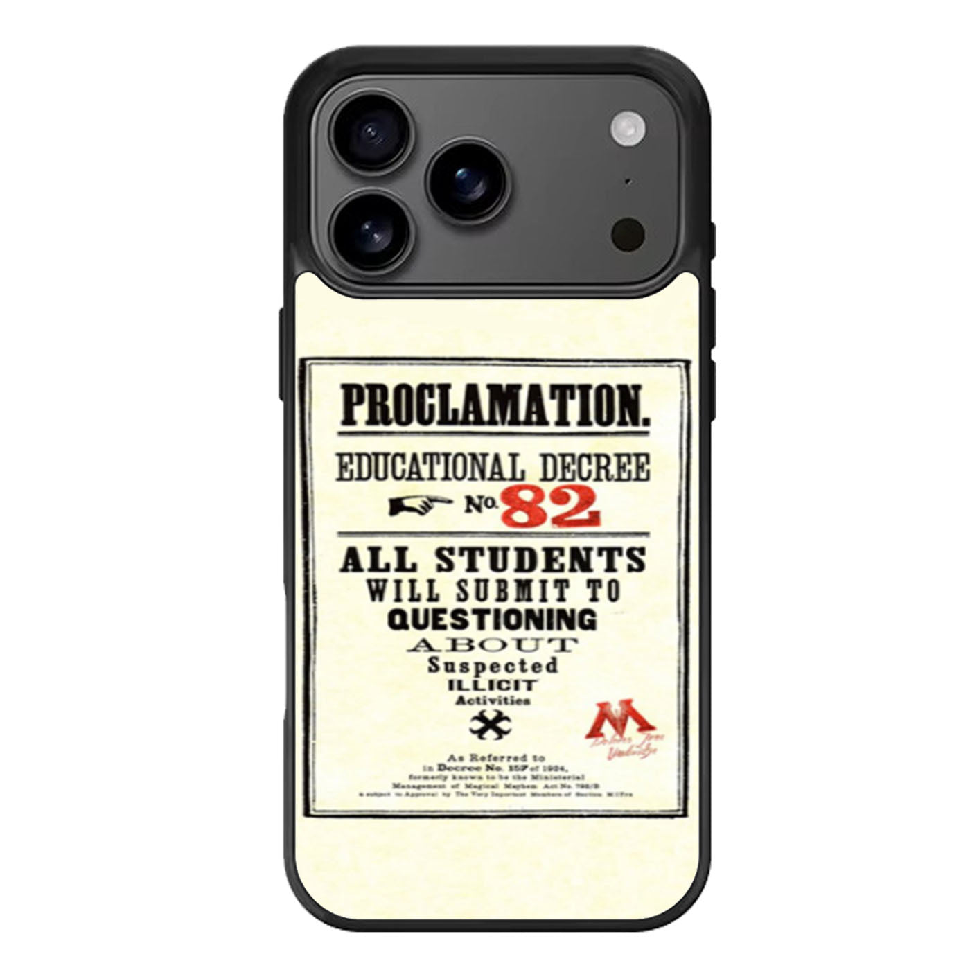 Harry Potter Proclamation Educational Decree No 82 iPhone 17 Pro Max Case